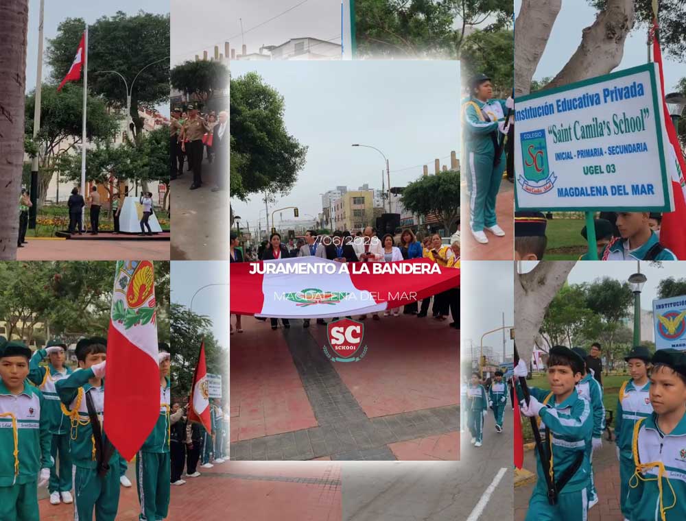 Honor y compromiso: La Escolta del Colegio Saint Camila’s School en la Celebración del Día de la Bandera Peruana